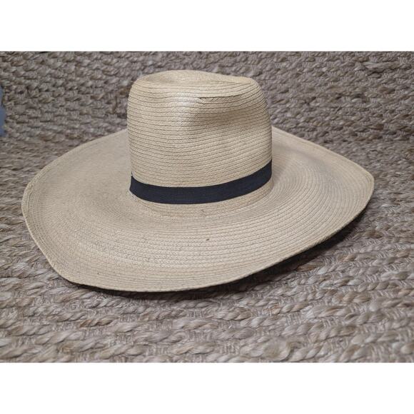 SANTOS HATS WOMEN\'S WIDE BRIM PALM LEAVES HAT W/BLACK BAND SIZE 6 5/8 main image 8
